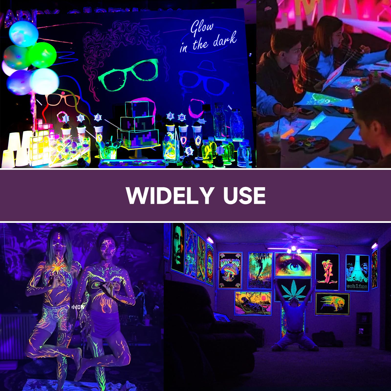 Luce Nera UV Portatile BOSYTRO 2 Pezzi - Ricaricabile USB/Solare Per Feste, Halloween E Pesca - Foto 12