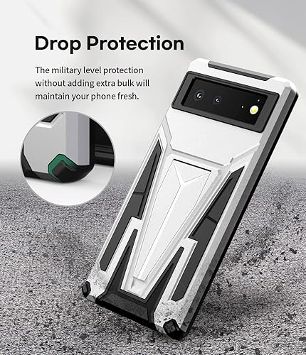 Miniatura 6 de GOOSPERY Funda de parachoques para Google Pixel 6 diseñada con doble capa resistente de grado militar a prueba de golpes, protector de cuerpo