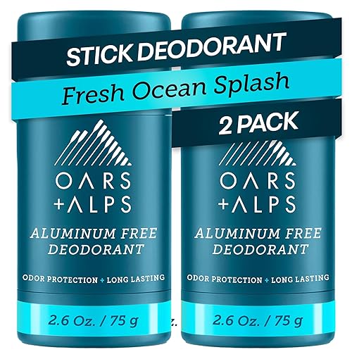 Oars + Alps Desodorante para hombres y mujeres, desodorante sin aluminio para hombres, dermatológicamente probado, ingredientes limpios, no tóxico,
