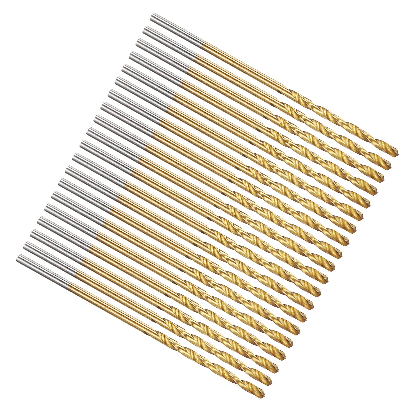 PATIKIL 1/16" Drill Bit, Jobber Straight Shank 4341 High-Speed Steel 118° TiN Coated for Medium-hard Metal Steel Acrylic - 20 Pack