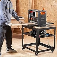 Vista 8 de VEVOR Soporte para cepilladora, cargas pesadas de 100 lbs / 45 kg, mesa de cepilladora de espesor ajustable en altura de tres marchas, con 4 ruedas