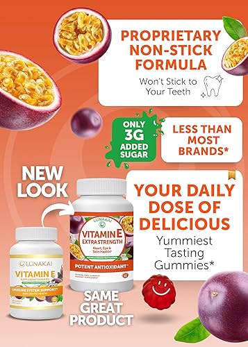 Miniatura 4 de Paquete de gomitas de saúco y vitamina E, apoyo inmunológico con zinc y vitamina C Plus 1000 iu de vitamina E natural para la salud de los ojos y la
