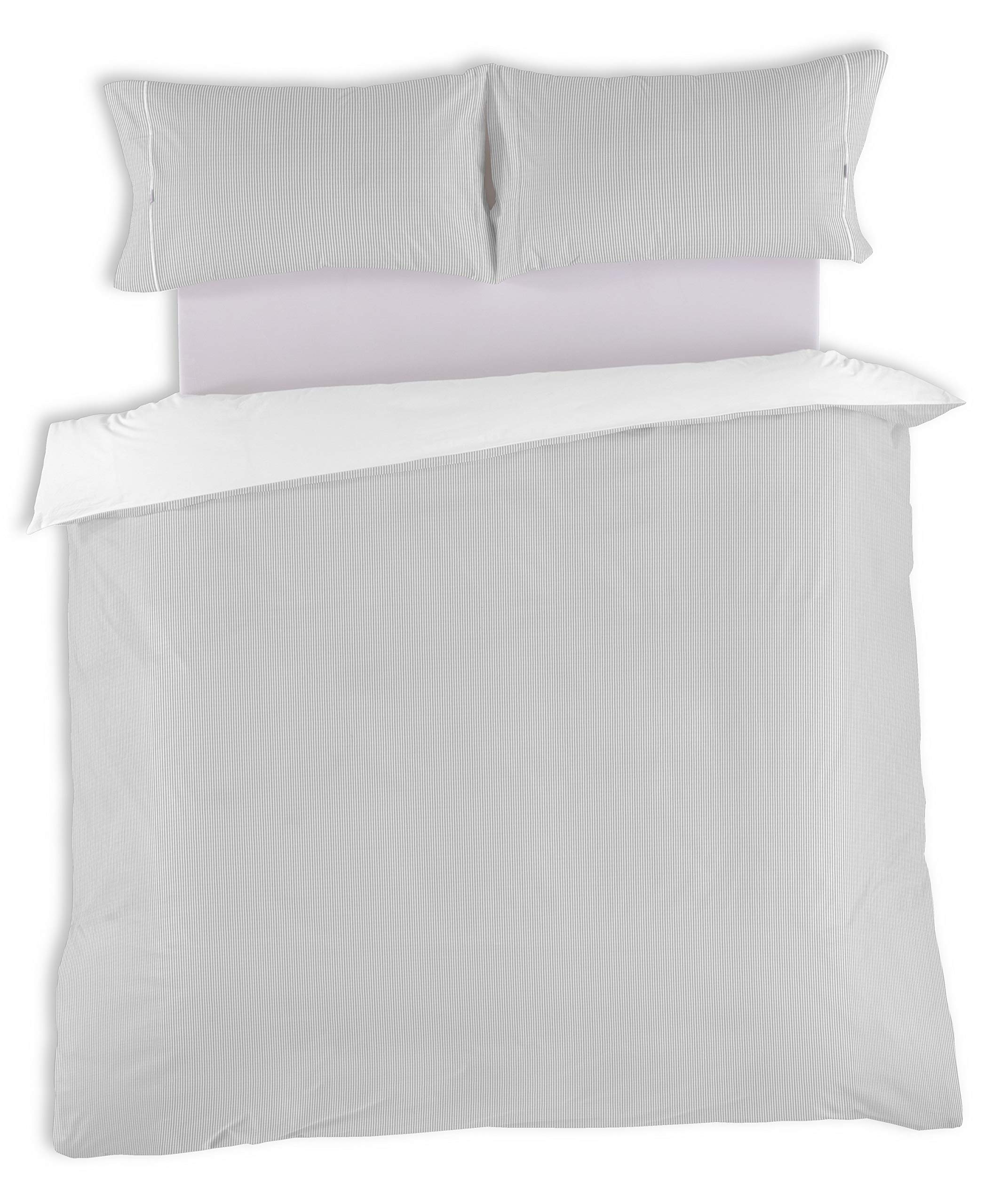 AlexandreHouse Funda Nordica and Funda de Almohada Greta, Pearl Colour Cama de 180 (3 pieces) - 100% Cotton - 200 Hilos. Gramage: 125