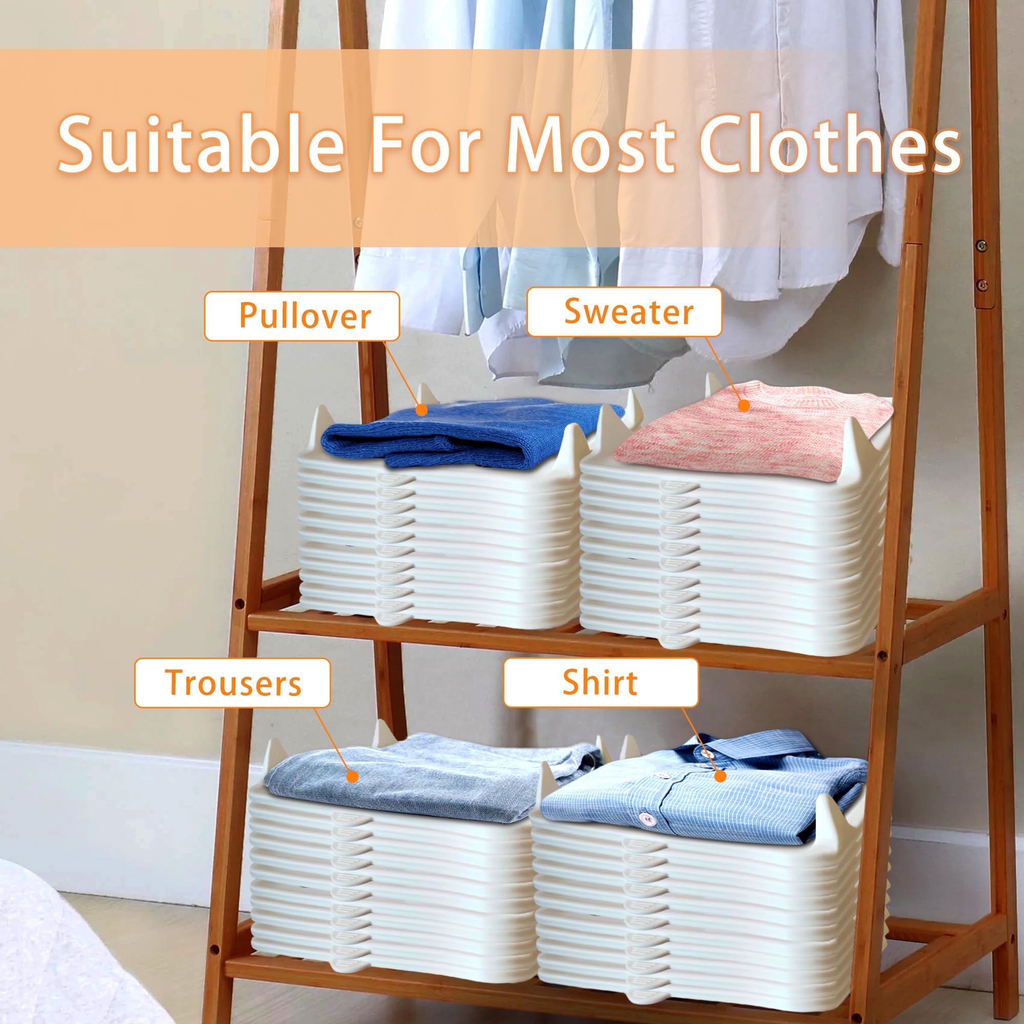 Gurlideo 10 Packs Clothes Storage Tray T-Shirt Organiser Clothes