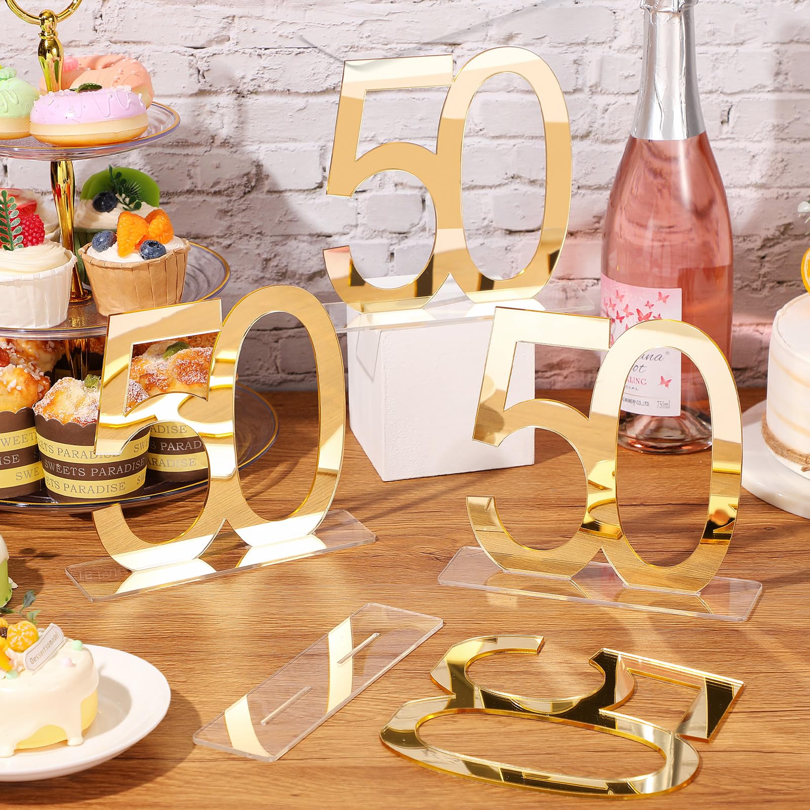 Le decorazioni per la festa del 50 ° compleanno forniscono numeri giganti in acrilico a specchio oro argento per decorazioni per la festa del 30 ° 40 ° compleanno
