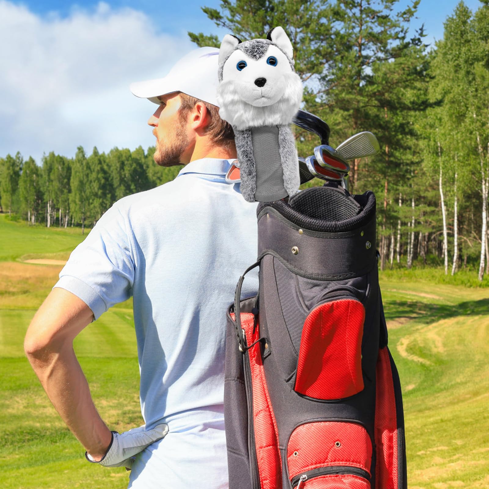 Fundas para cabeza de golf, ligeras y divertidas, a prueba de golpes, 22 cm, fundas de conductor de felpa para perros, fundas de club de animales lindos, práctico protector de club, para competición
