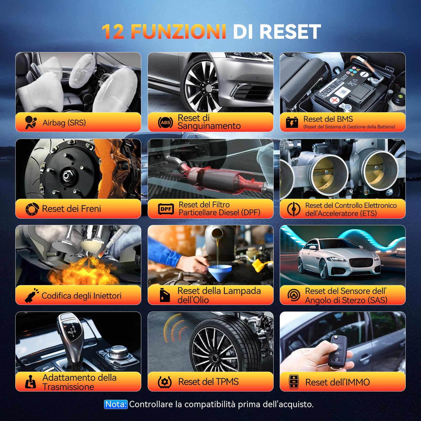 OBD2 Auto Diagnostica, ThinkScan 662 Scanner Diagnostico per Auto con 12 Funzioni di Reset + Diagnosi di 4 Sistemi (ECM/TCM/SRS/ABS), Strumento per Test Attivi, Protocollo CANFD, Aggiornamenti a Vita