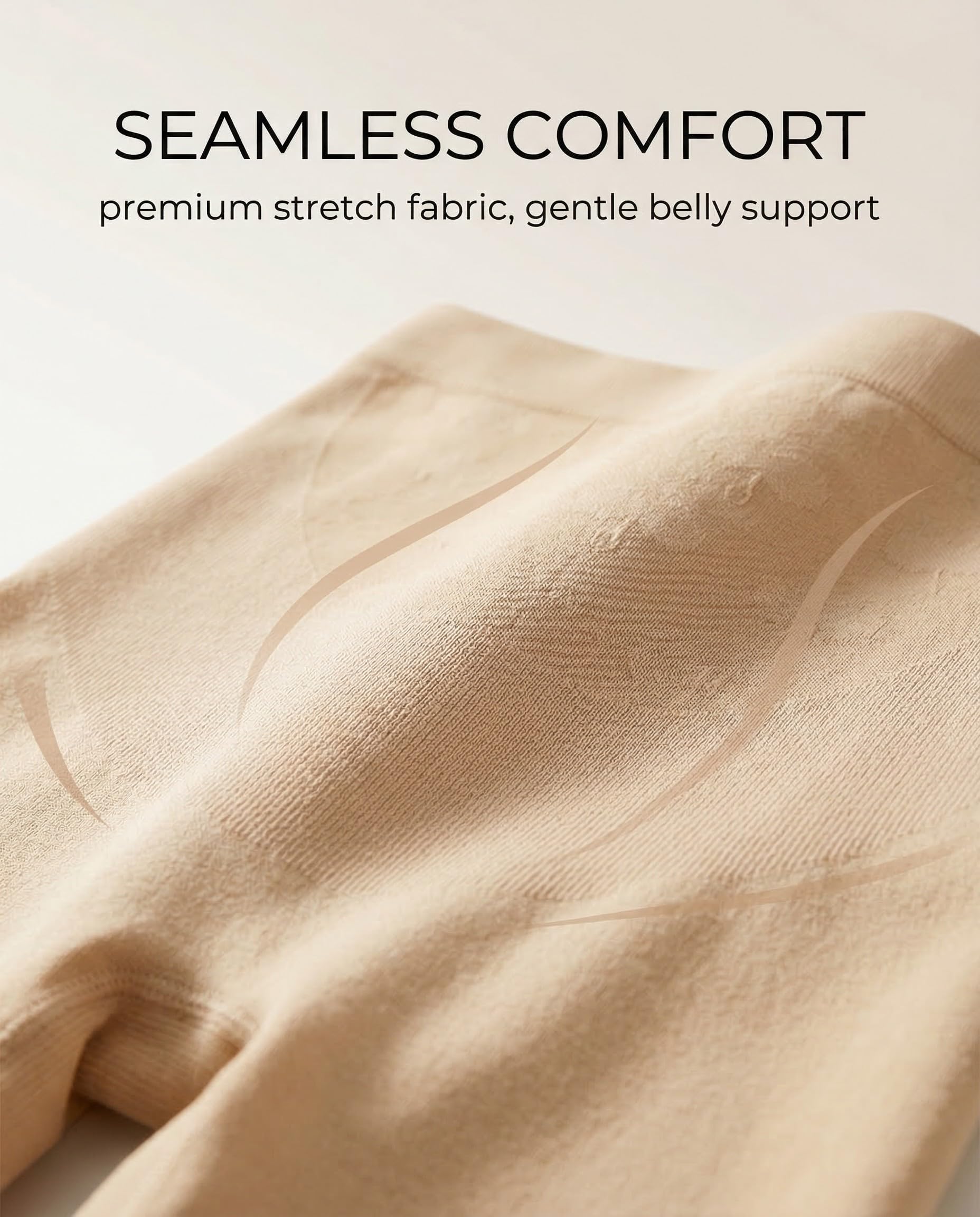 HSIXHAF Bragas Embarazada Cintura Alta Pantalon Antirozaduras Mujer Verano Ropa Interior Premamá - Beige/XL — view 3