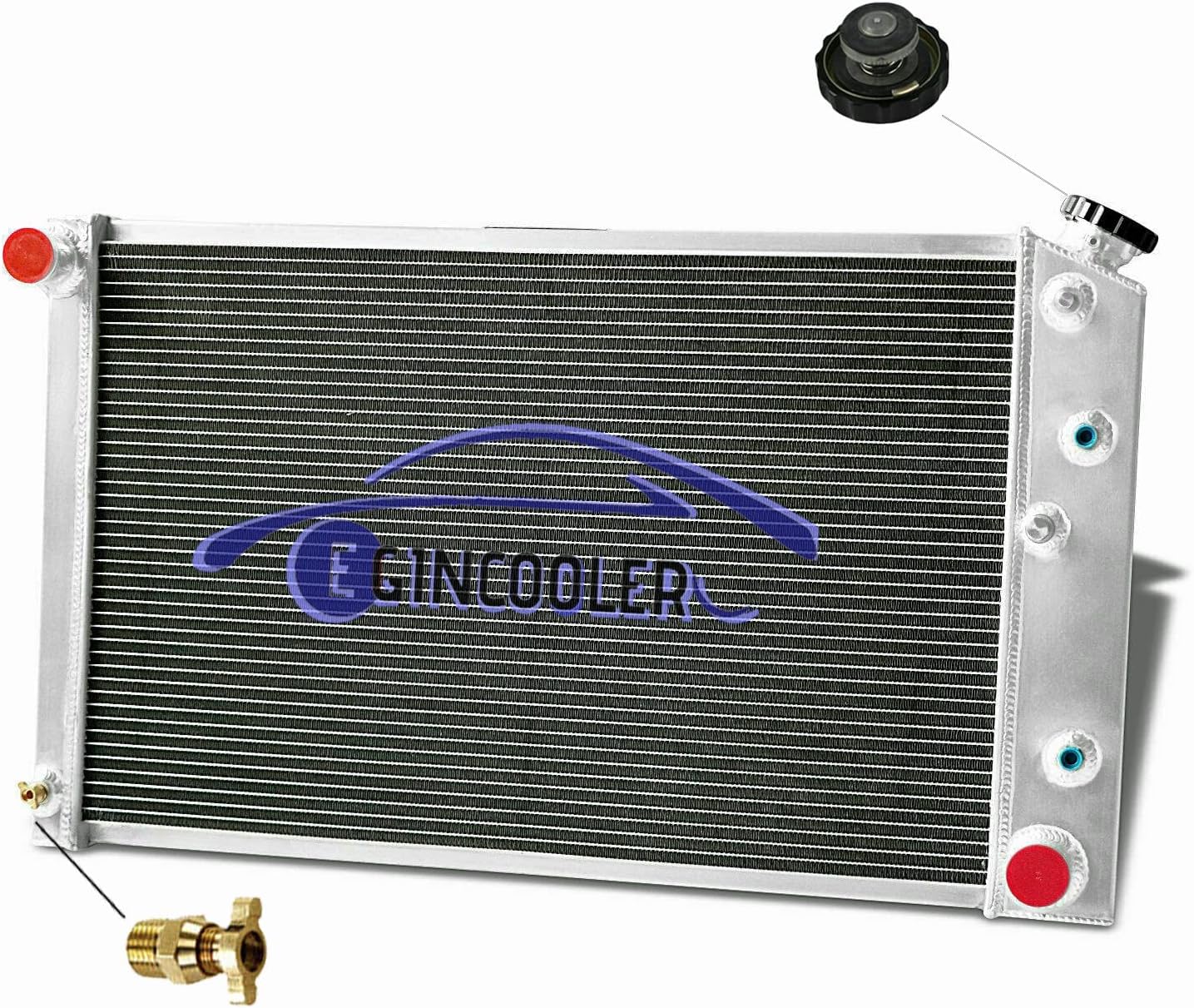 3 Core Row Aluminum Radiator for 1973-1980 Chevy&GMC C/K Series Pickup /1970-1981 Chevy Camaro/ 1975-1979 Chevelle/ 1978-1984 Monte Carlo 3.2L 3.8L V6/4.1L 4.8L L6/4.3L 5.7L V8