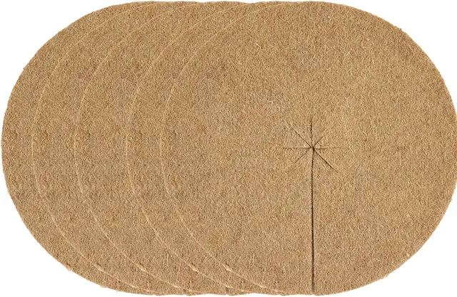 Lot de 5 disques paillage jute Ø60cm - Protection plantes naturel français