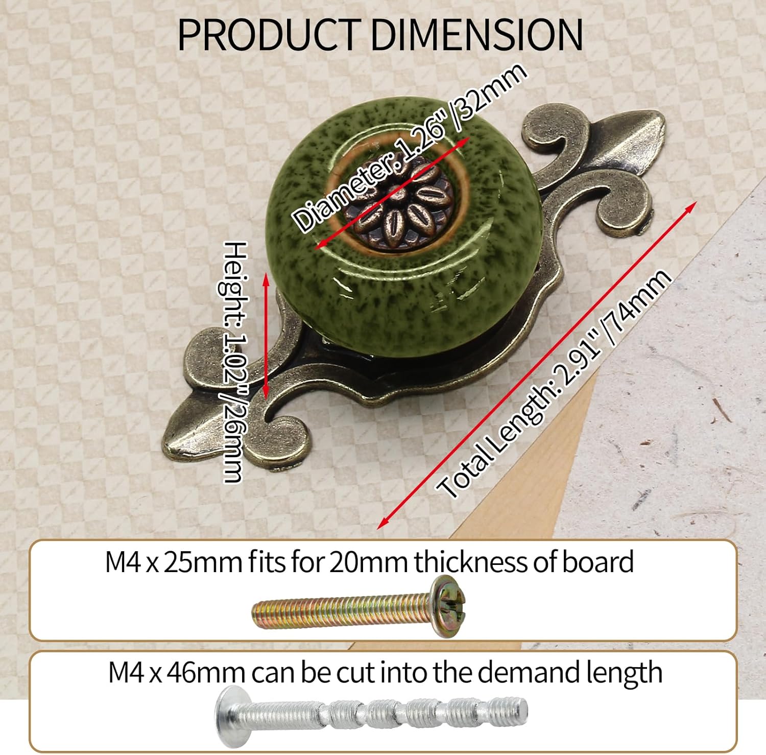 10pcs Ceramic Knobs Green Dresser Knobs with Pattern, Vintage Cabinet Knobs with Antique Bronze Back Plate, Decorative Drawer Knobs Pull Handles for Closet, Cupboard
