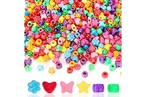 UPINS 1200 Pcs Mixed Perforated Pony Troll Beads