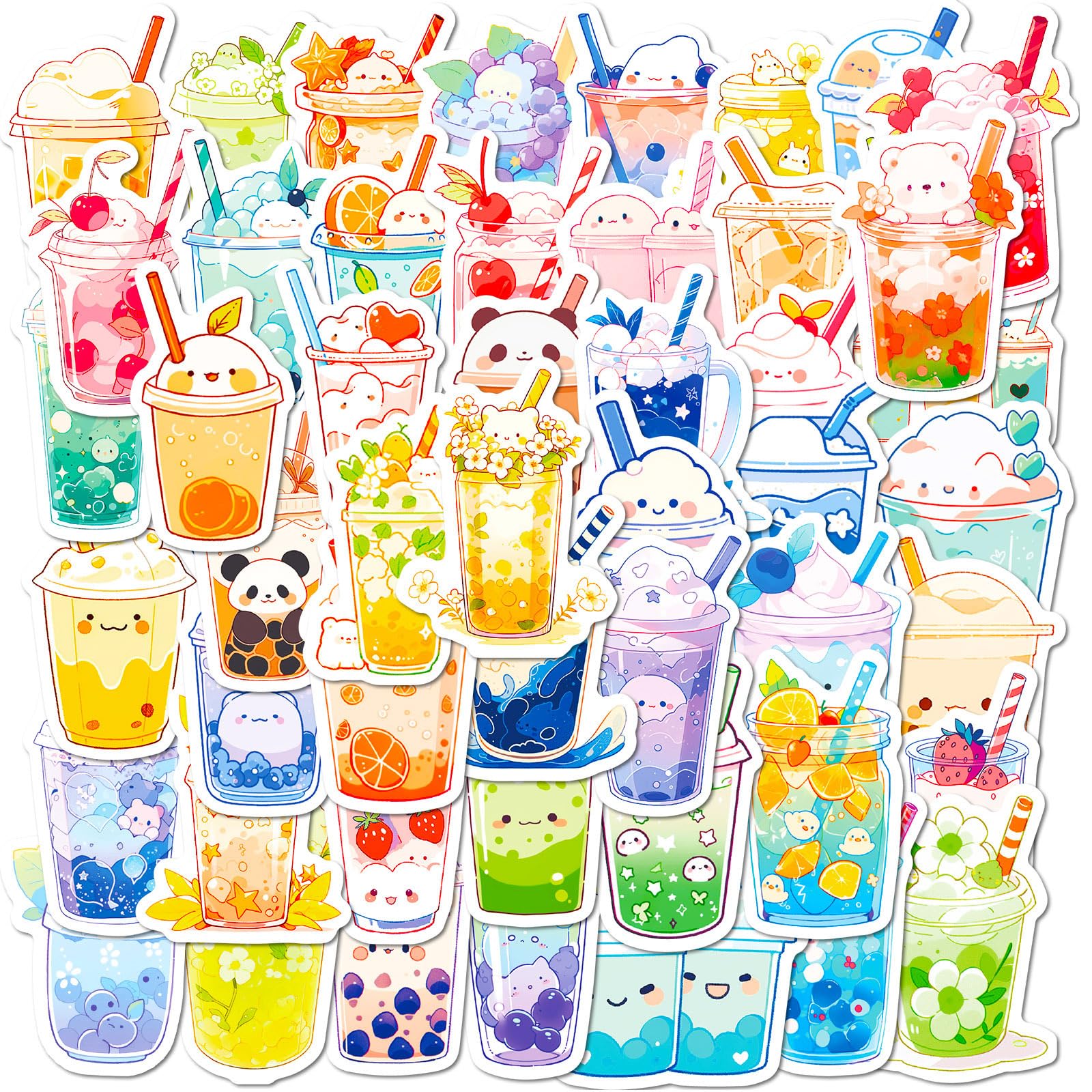 Photo 1 of 100pcs Aesthetic Matcha Style Stickers for Girls Cute Girly Ins Matcha Stickers for Water Bottles Journal Scrapbook Laptop Luggage Party Favors
