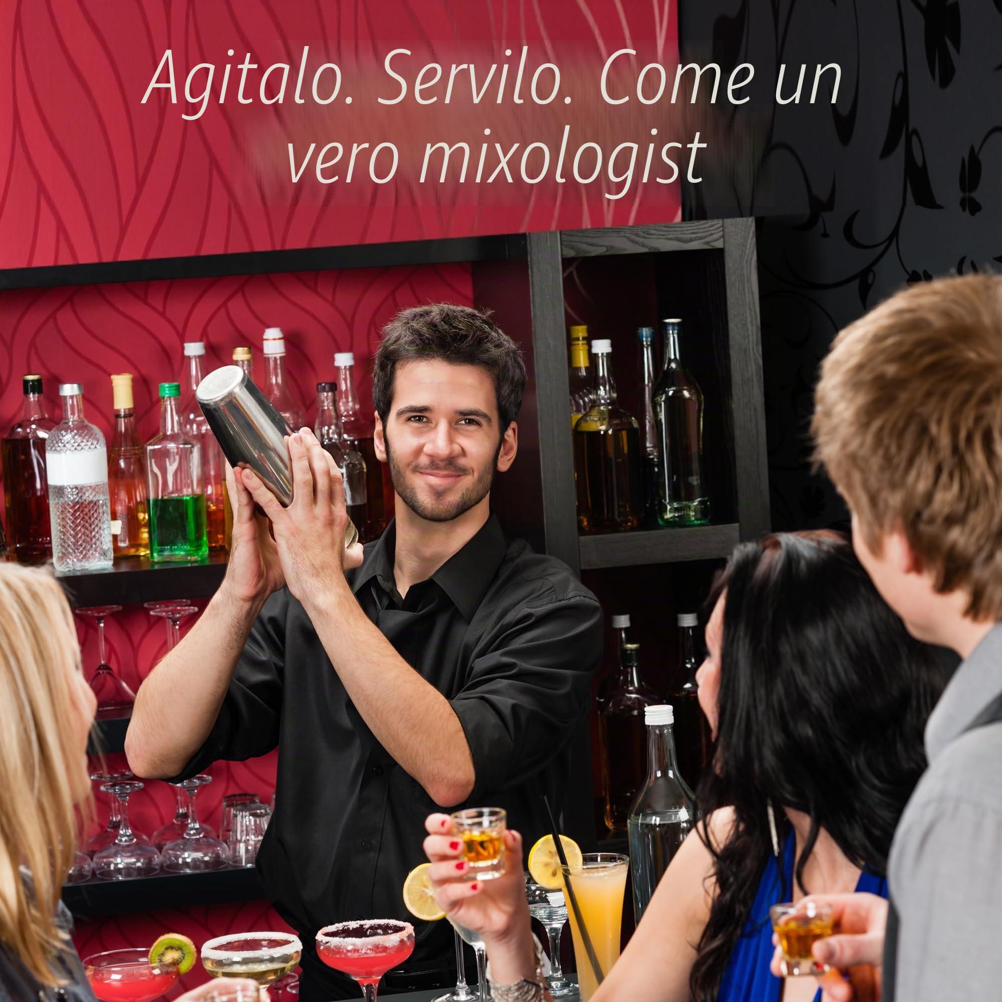 Borsa da barista da viaggio, kit professionale per barista, borsa per attrezzi da cocktail, custodia in pelle con 20 strumenti da bar, set simile a una valigetta per barista al bar, casa, feste, campi