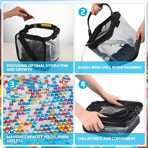 Miniatura 4 de Bolas de agua, soporte para cuentas, cubo de agua, accesorios de cuentas de gel de agua, con 6 paquetes de embudo de plástico, botella de piña y