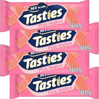 Pink Wafers Biscuit Bundle Containing Tasties Pink Wafers 100g 4 Pack