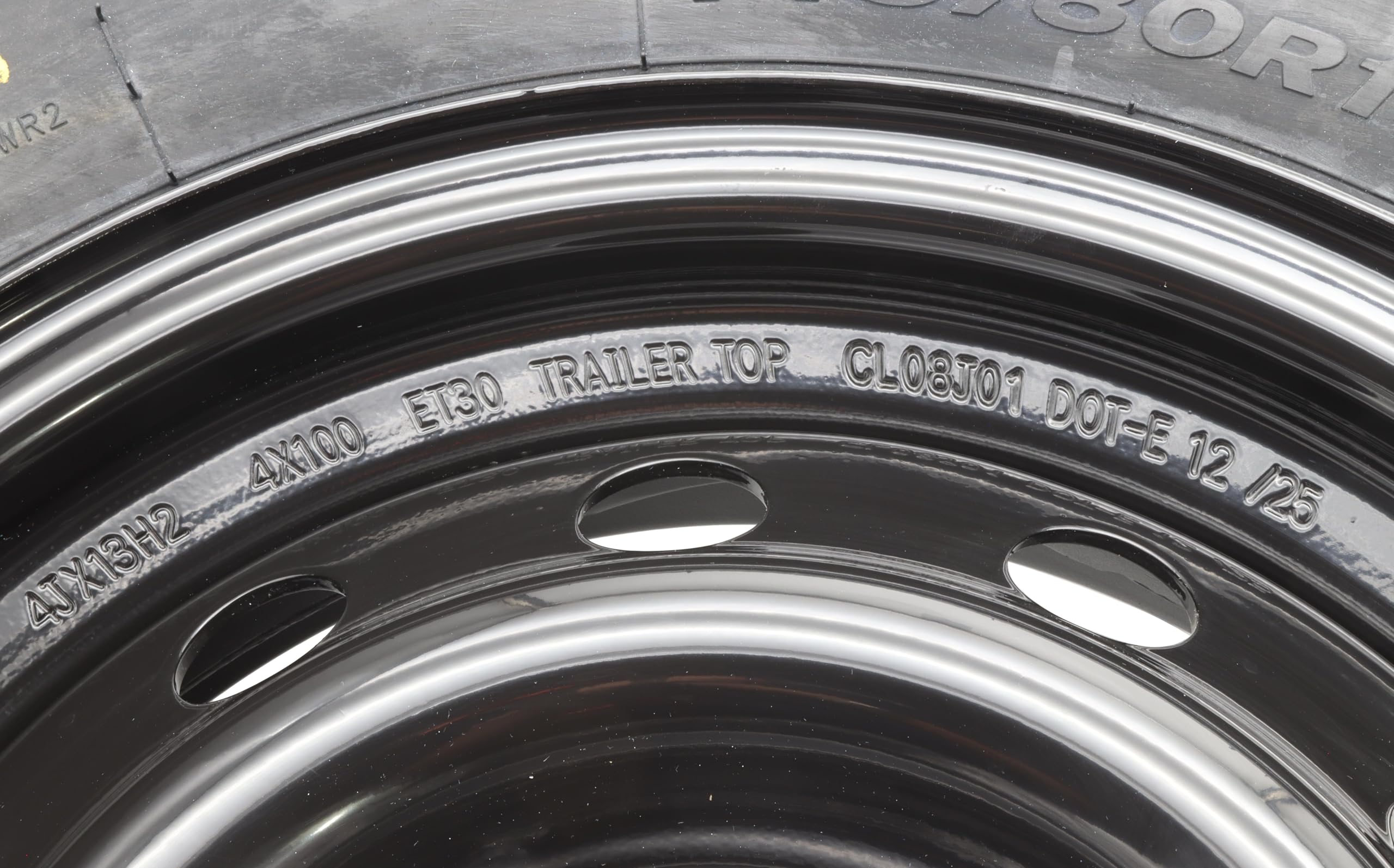 Ruota completa 145/80R13 79N 4 x 100, 4Jx13, 145 80 R 13, llanta nera, ruota per rimorchio