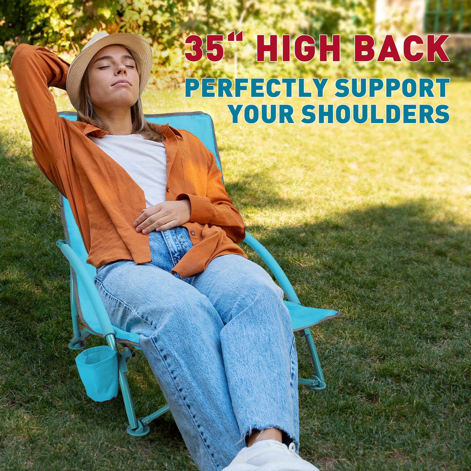 Amazon.com : Northroad Low Folding Beach Chair,Portable