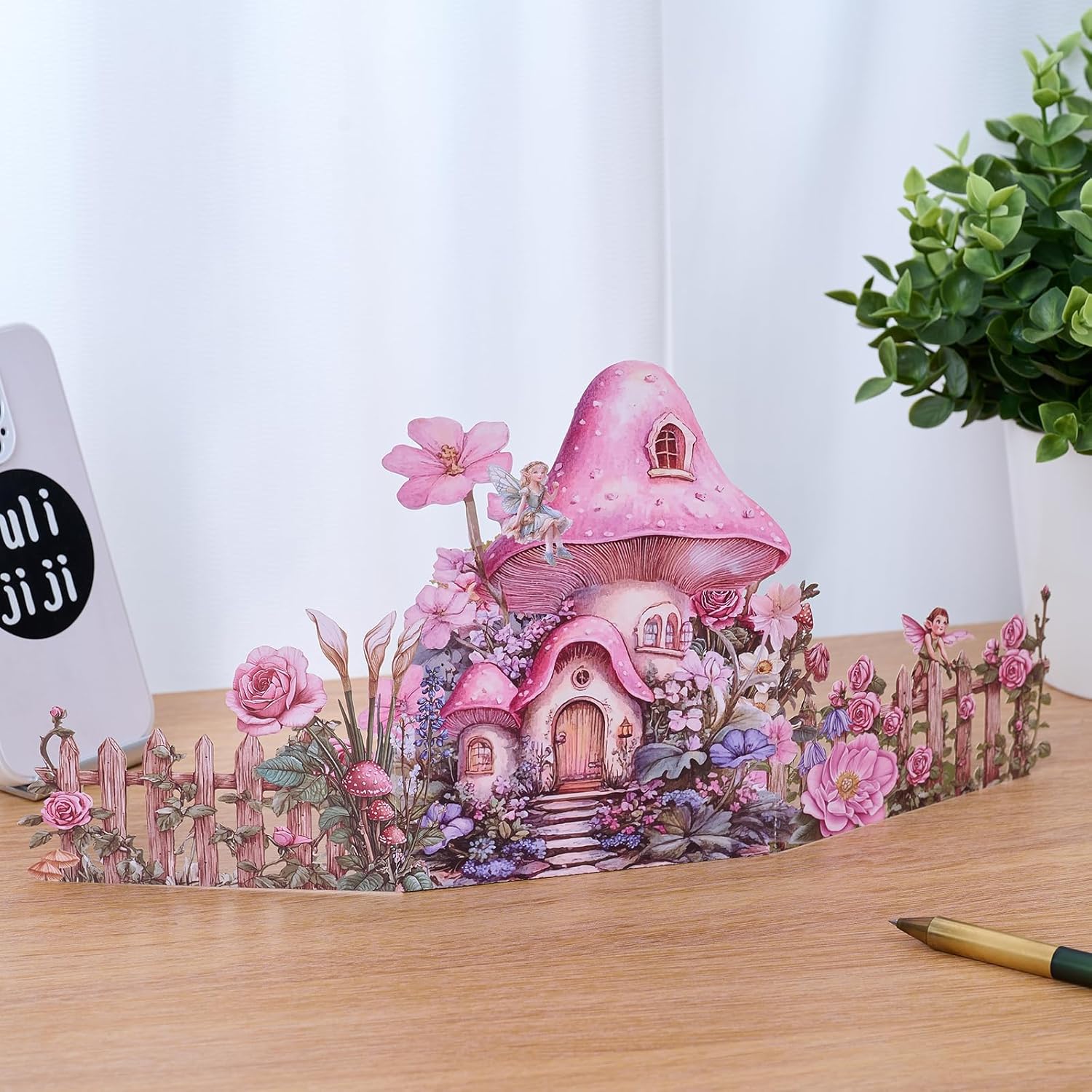 3D Pop-up Fairy Garden Birthday Cards, Magical Design, Pink Floral Fantasy Scene, 3D Greeting Gift Cards for Girls, Daughters, Sister, Granddaughters All Occasion-Includes Notecard & Envelope - Image 9