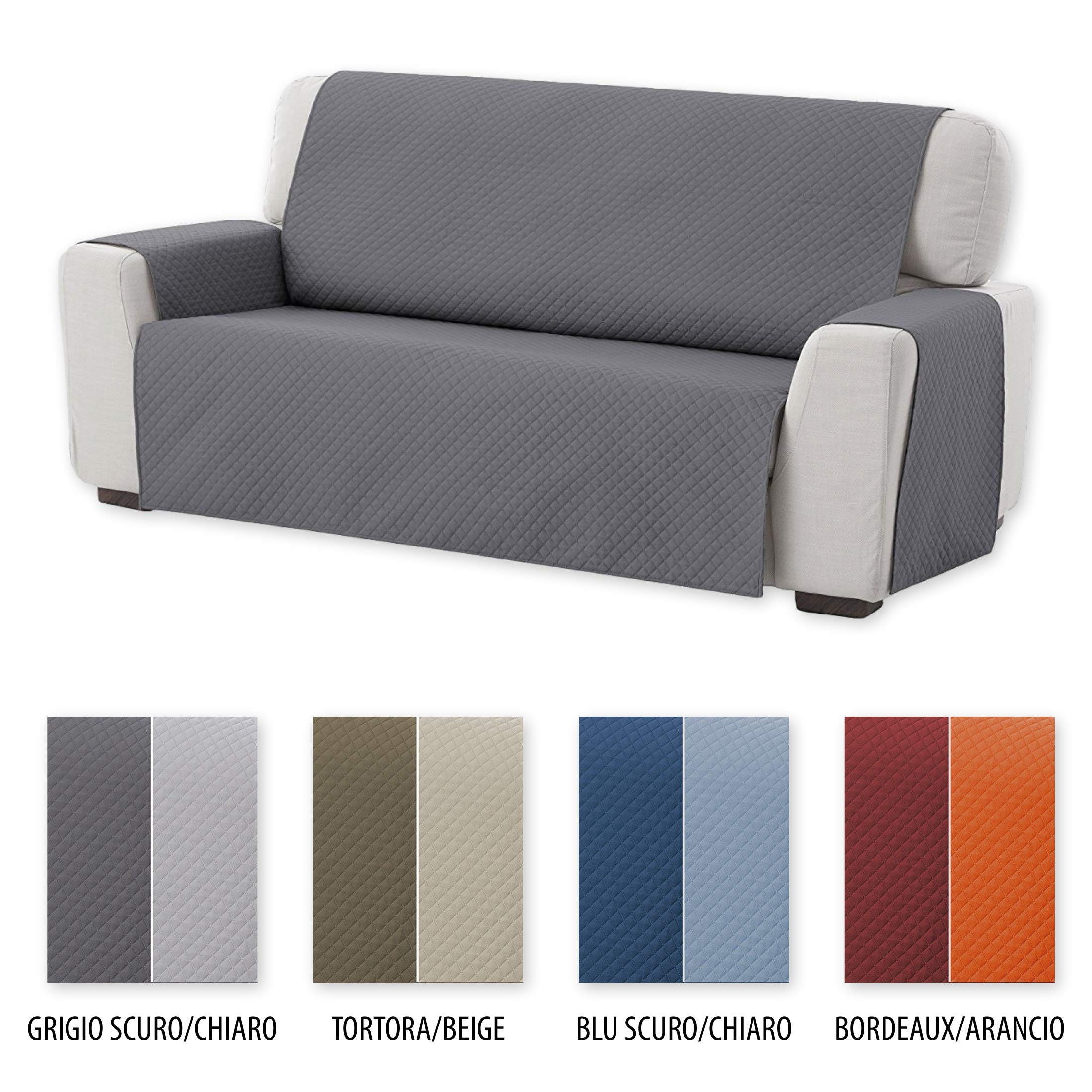 CASAbella Salvadivano Trapuntato Double Face Copridivano Kira da 1 a 4 posti 4 Colori (Blu scuro/chiaro, 4 posti (cm 220x210))