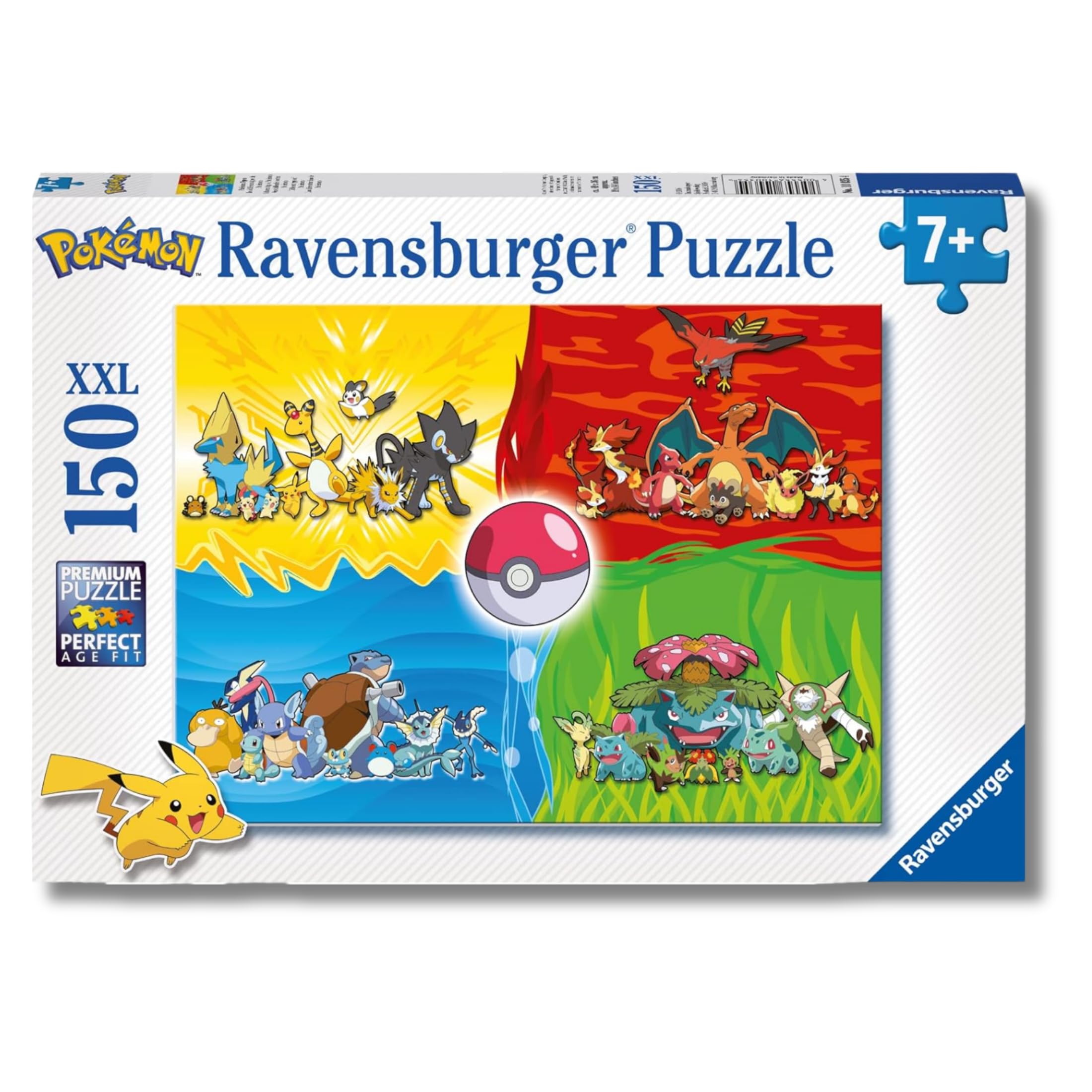 Ravensburger - Puzzles XXL Pokémon | Puzzle 7 Años O Más | Regalo Niño 7 Años O Más De 150 Piezas | Rompecabezas Niños De 49 X 36 Cm | Ravensburger Puzzle