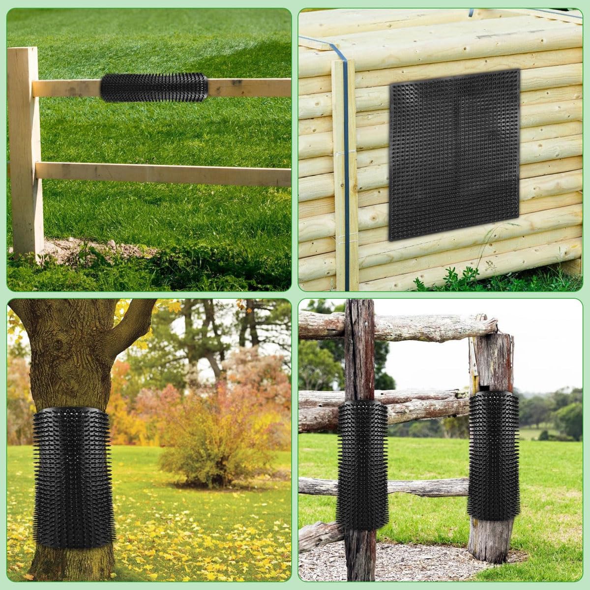 Riven 2 spazzole per raschietti cavalli, 350 x 300 mm, con 40 penne, set completo di spazzole massaggianti per cavalli, bovini, capre, pecore, nero