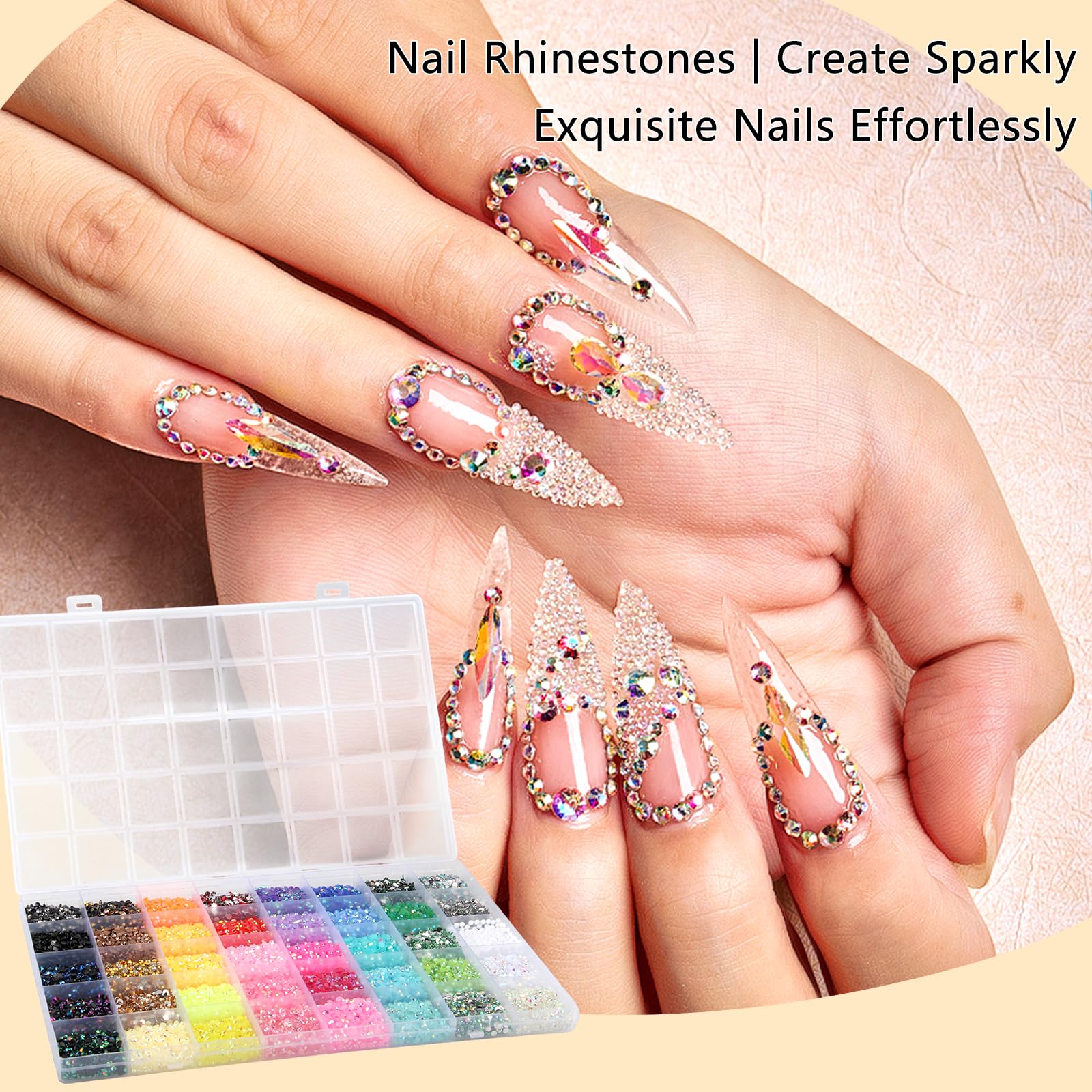 Bedazzling Kit 32000 Stück Strasssteine 40 Farben 3mm Jelly Glitzersteine Bedazzler kit with Glue Bedazzle Set mit Trockenblumen Pinzette Wachsstift für Nägel Handwerk Bücher Handyhüllen