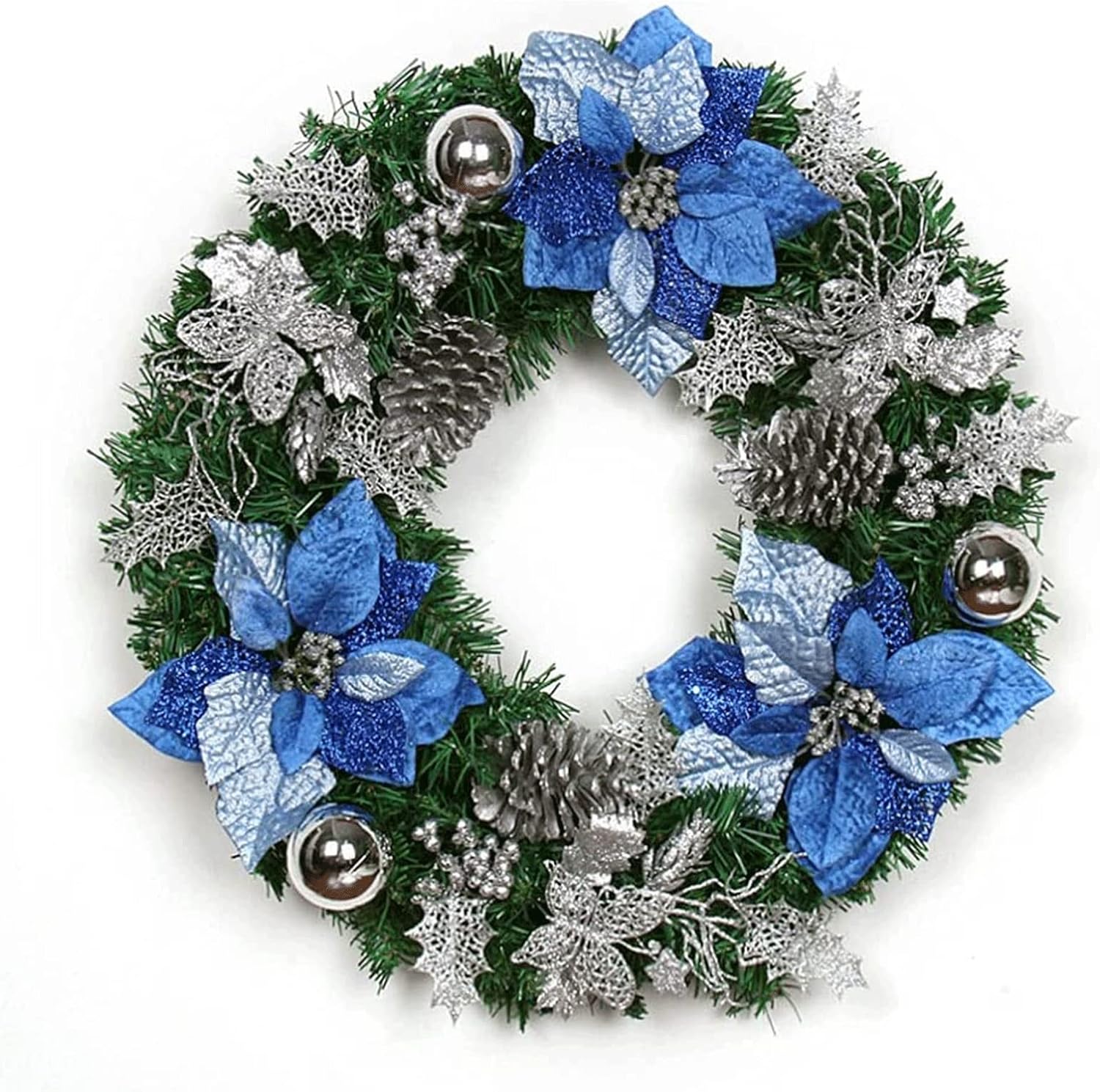 クリスマスツリーのガーランド クリスマス デコレーション フロントドア 50cm パイン クリスマス リース フラワー ベリー ボー