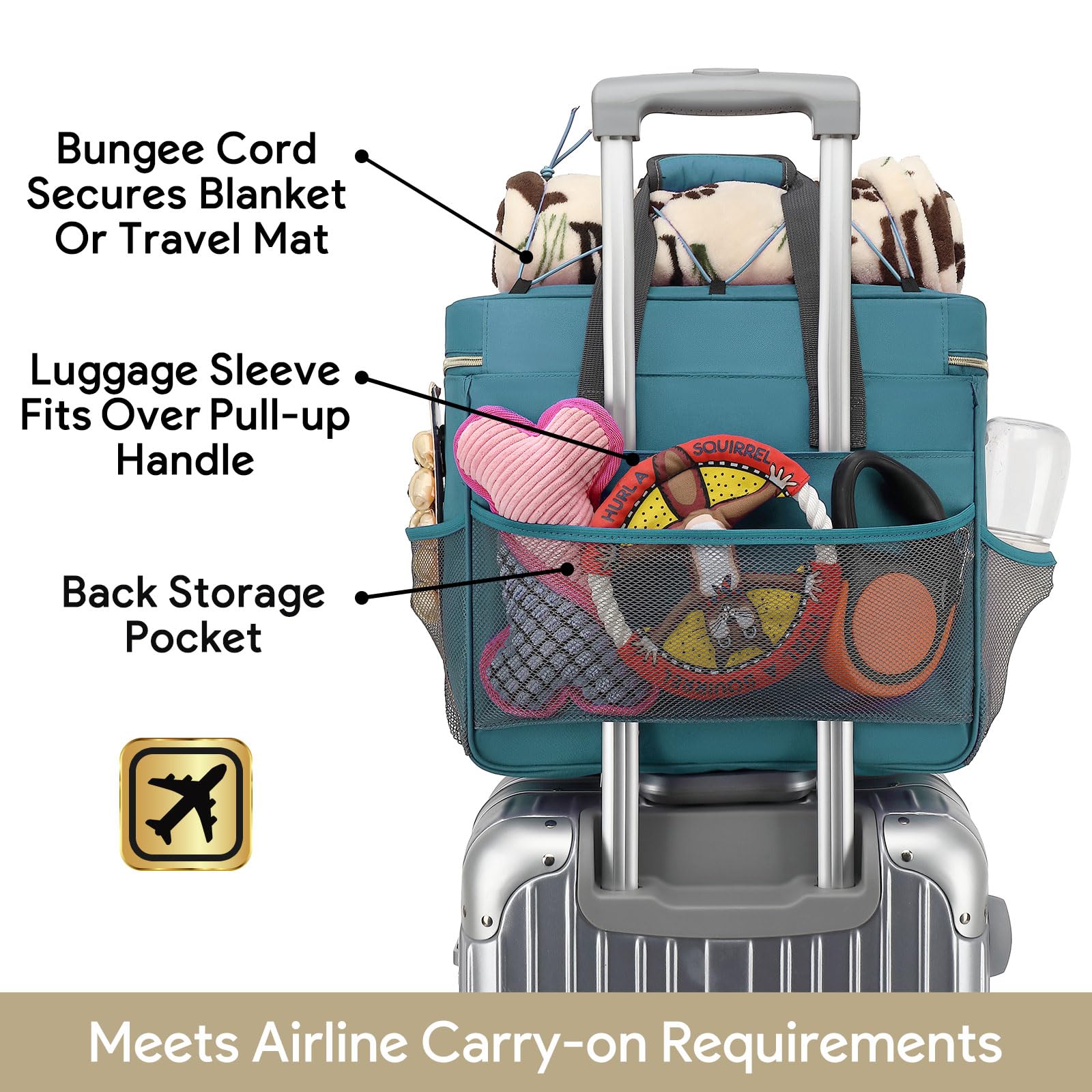 Hunde-Reisetasche für Reisen, Wochenausflug/Übernachtung, Hunde-Reisezubehör mit Multifunktionstaschen, Haustier-Reise-Set für Hund und Katze, ideale Hunde-Wickeltasche und Hunde-Reise-Set