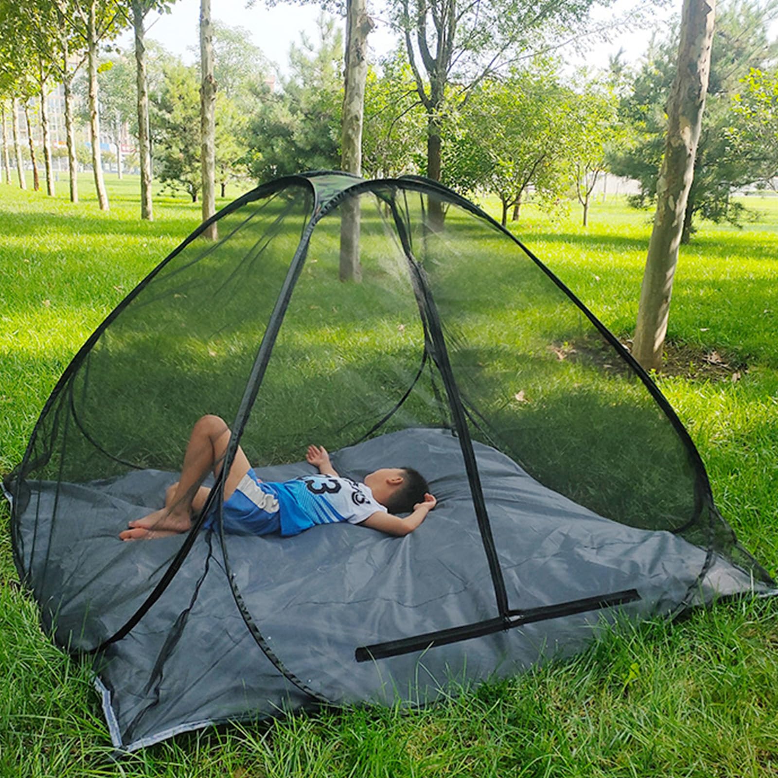 Pop-up klamboe tent voor camping licht muggennet outdoor 200 x 200 x 130 cm camping net compact muggennet reizen insectenbescherming, muggenbescherming, bednet Tuin, terras & gazon