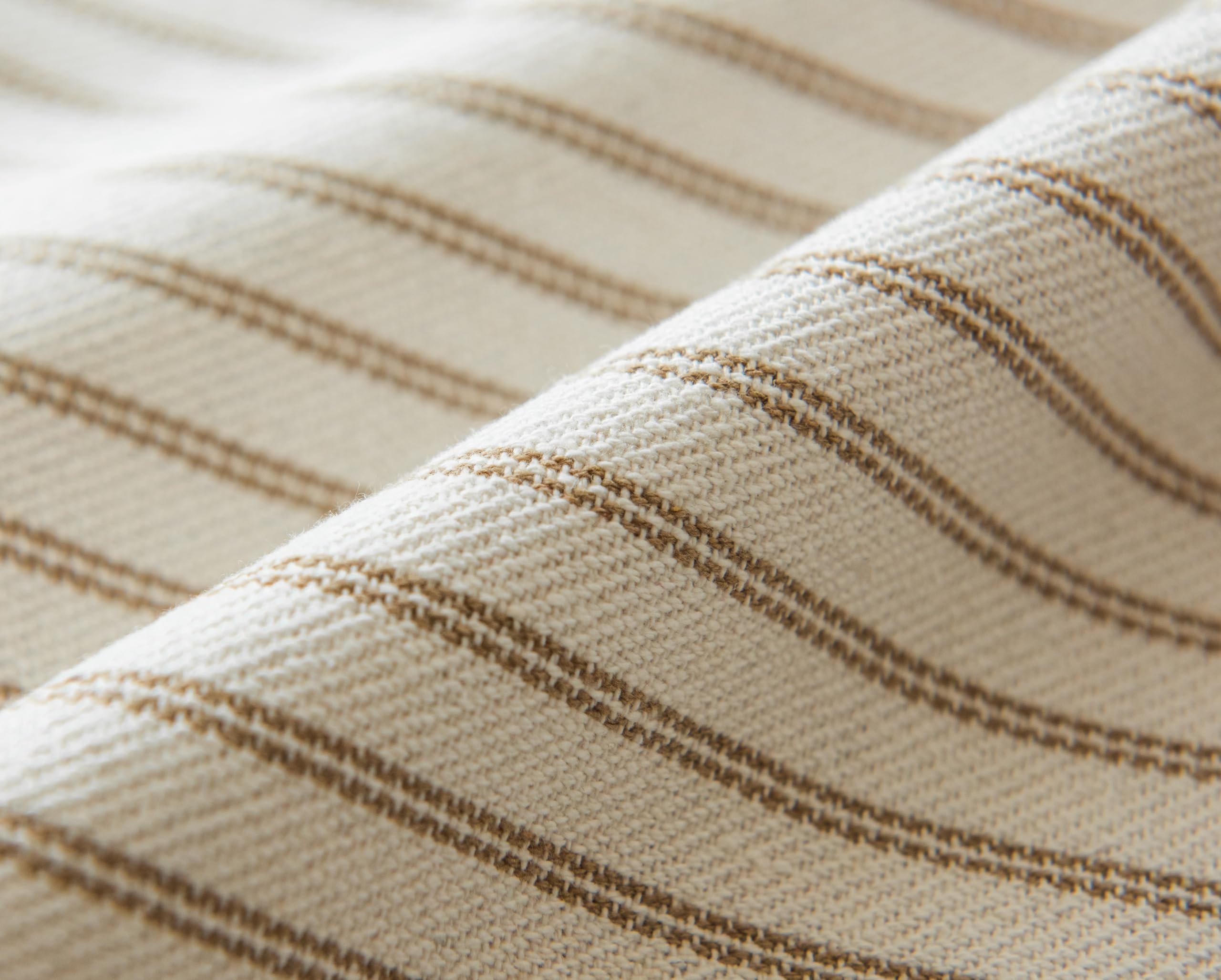 LIGICKY Set of 2 Fringe Lumbar Cushion Covers with Tassels Khaki Striped Boho Farmhouse Throw Pillow Covers Soft Rectangle Cushion Cases for Sofa Couch Bed Living Room Decor 12 x 20 inch - Image 4