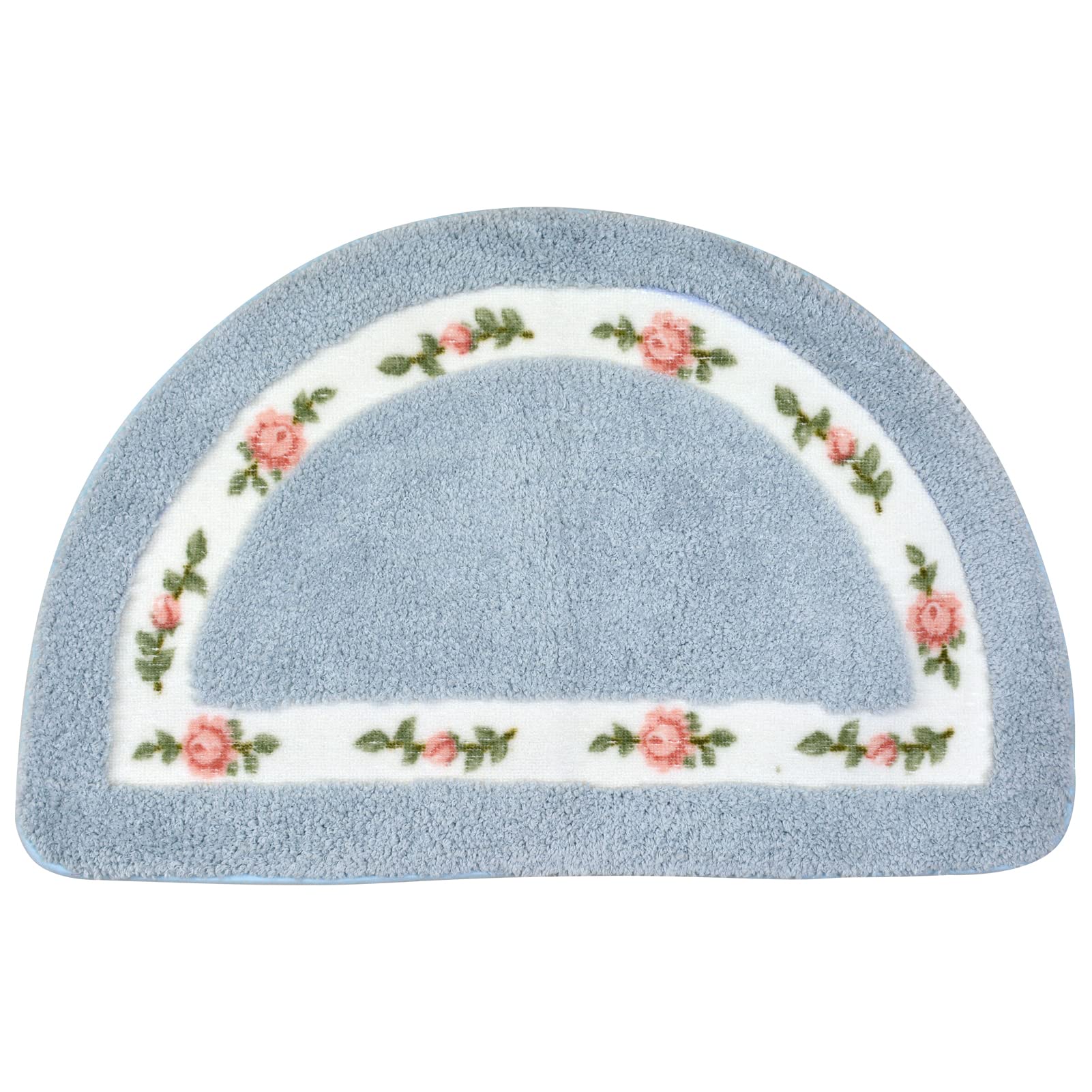 Photo 1 of ABREEZE Floral Rose Bathroom Rugs Mats 20x31inch,Soft Shaggy Water Absorbent Non-Slip Mat Microfiber Bath Mat Shower Mat Door Mat Kitchen Mat Rugs,Blue 20x31inch Blue