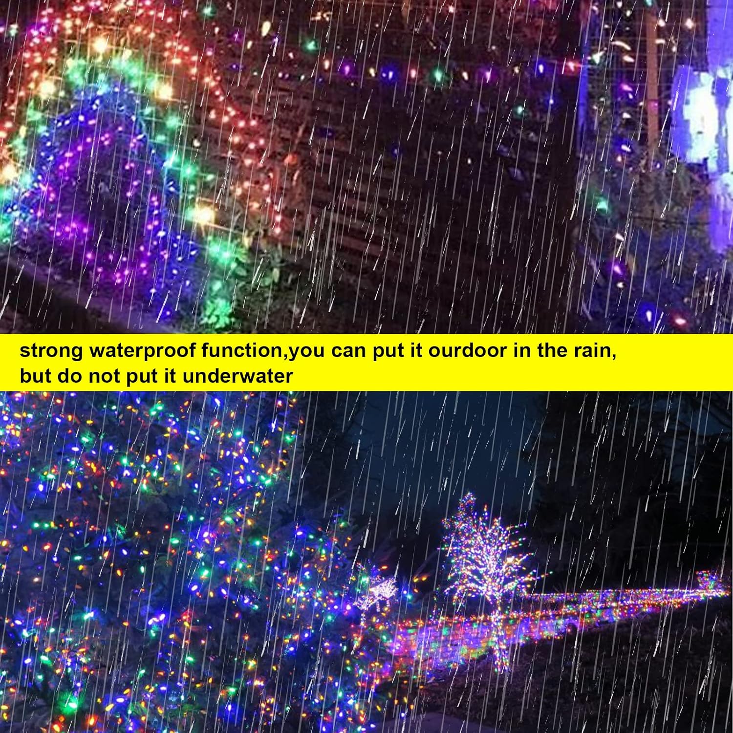 Solar String Lights Outdoor, 2 Pack 33ft 100 Led Solar Powered Fairy Lights with 8 Modes, Waterproof Solar Decoration Copper Wire Lights for Patio Yard Trees Christmas Wedding Party (Multicolor)