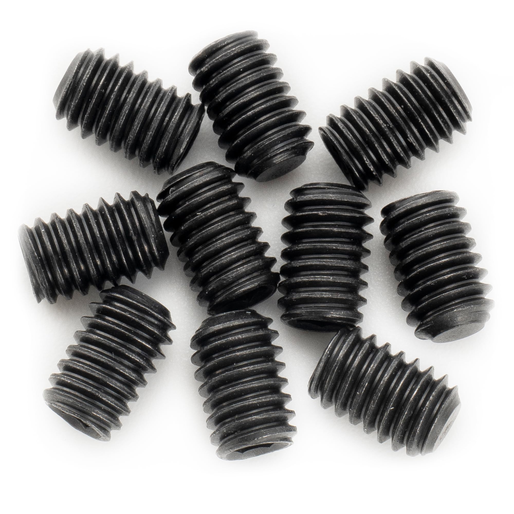 Musiclily Pro Metric M4x6mm Stainless Steel Hex Socket Set Screws Flat Point for Electric Guitar Bass Control Knobs Black (Set of 10)