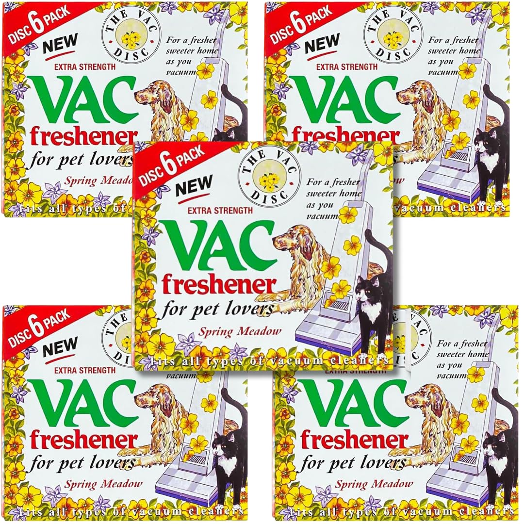 UTIZ Vac Vacuum Cleaner Freshener Spring Meadow Pack of 6 Hoover Disc Air Freshener for Pets fits All Vacuum Cleaners (30 Disc)