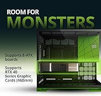 Vista 4 de Geometric Future M5 de vidrio templado semitorre, carcasa de juego E-ATX/ATX, acero de 1.2mm, tipo C, paneles sin herramientas, soporte