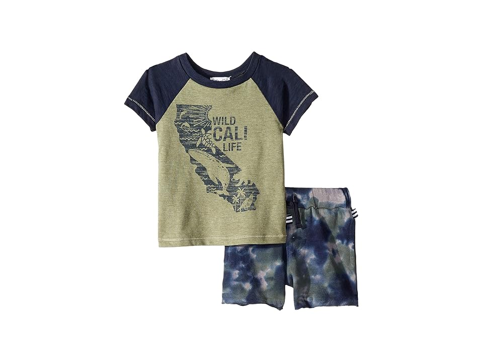 

Splendid Littles Cali Life Tee Set (Infant) (Oil Green) Boy's Active Sets