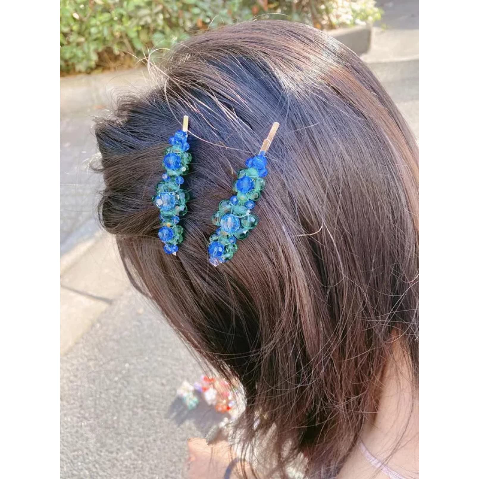 Juego de 7 Piezas de Horquillas para el Cabello para Mujer, Horquillas con Flores con Cuentas, Perla Transparente Hai para niñas