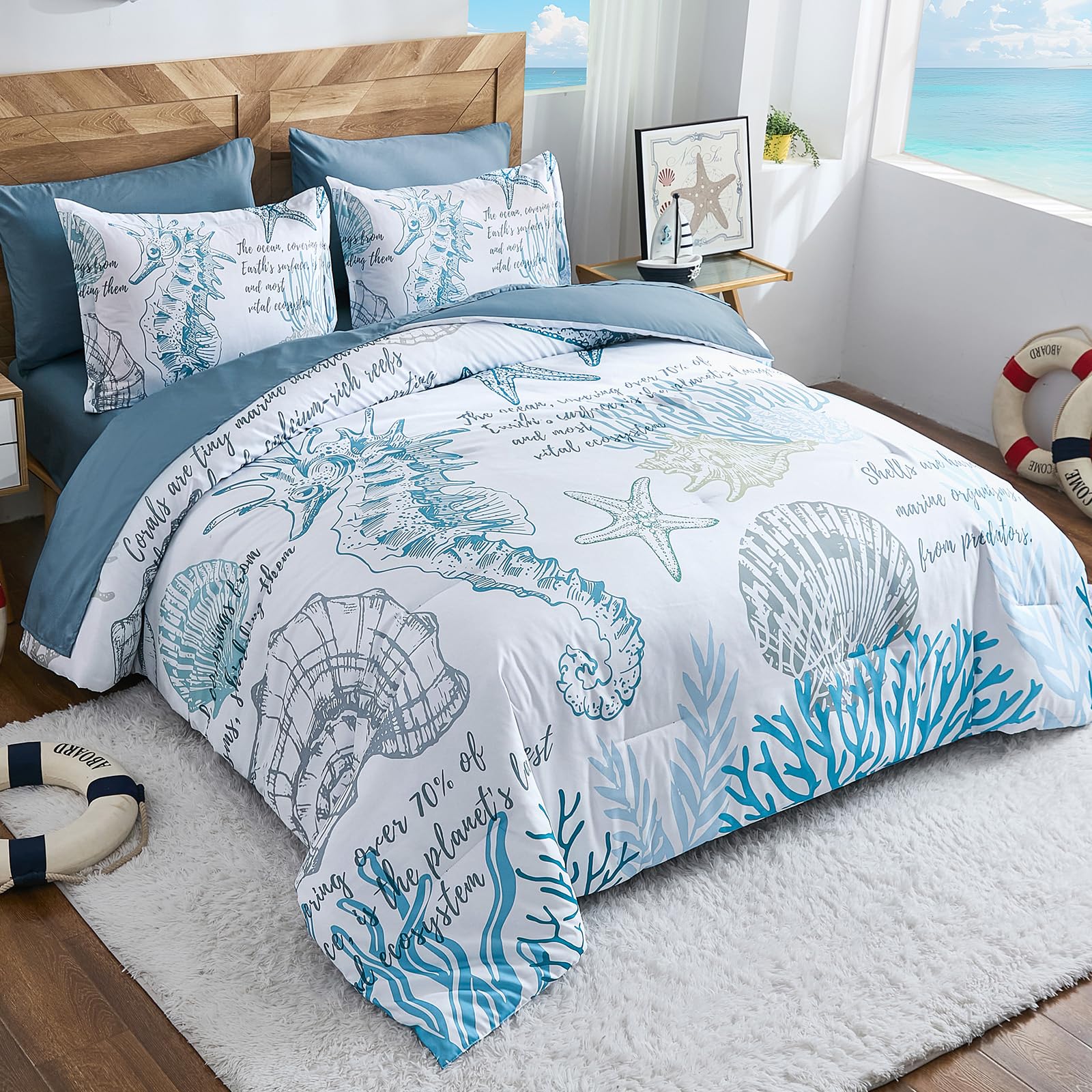 WONGS Bedding 7-teilig Coastal Schmusetuch YS01AB091834K7U-A