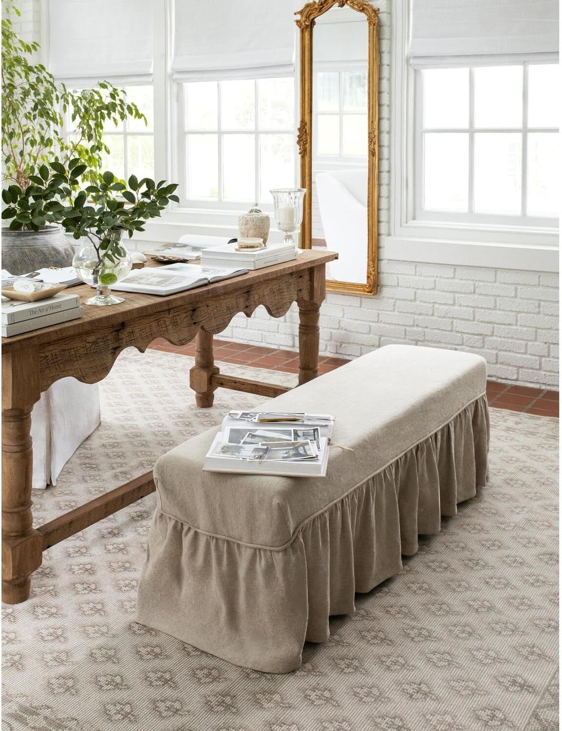 Livabliss x Nabela Noor Home Shanti Traditional Border Area Rug, 9'1" x 12',Grey