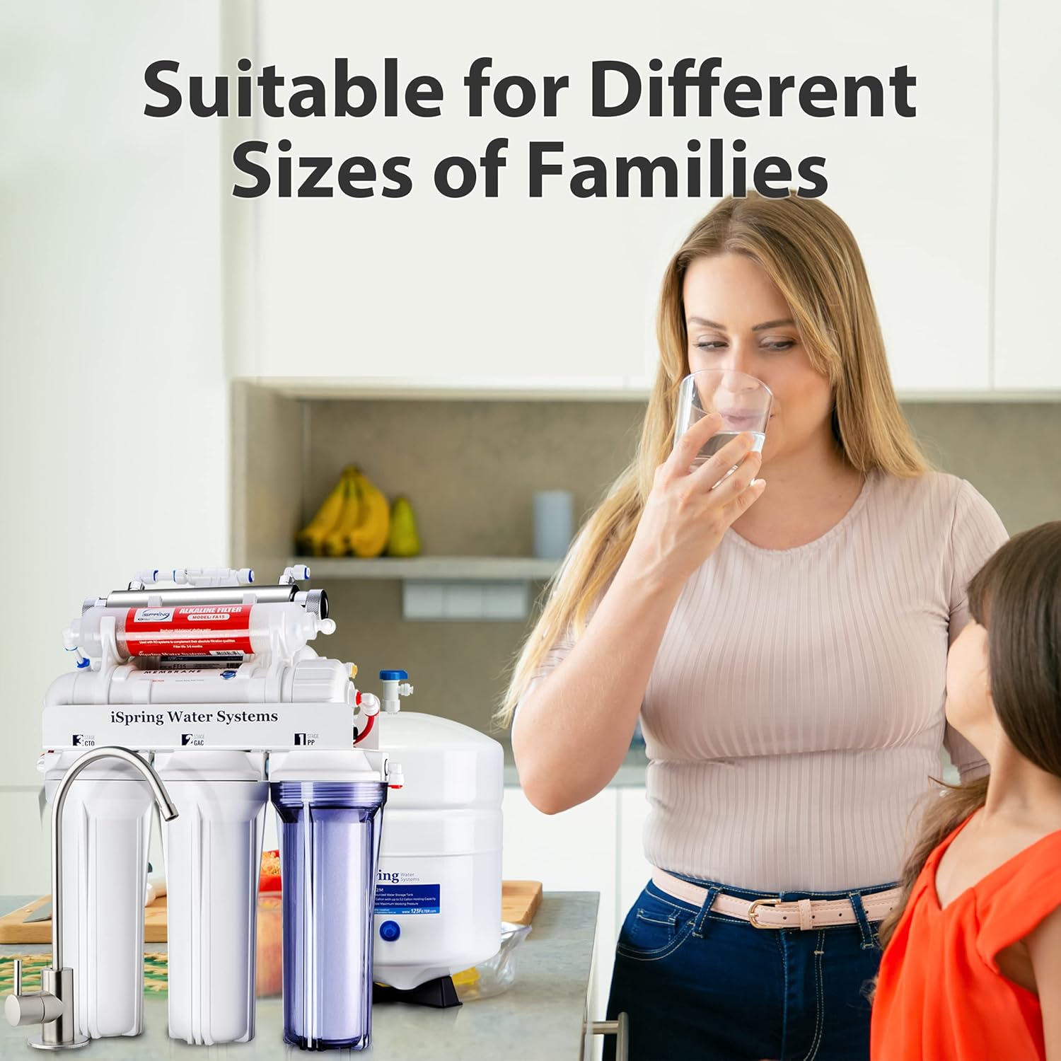 iSpring 7-Stage Under Sink Reverse Osmosis System with Alkaline and UV Filter