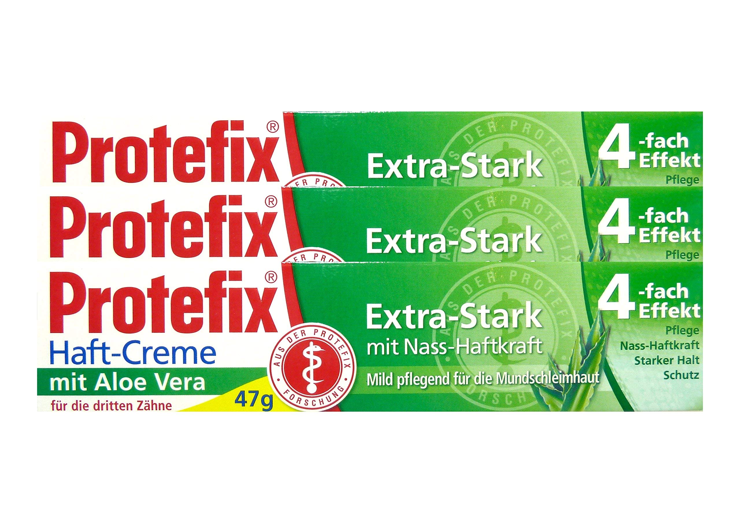 3x Protefix Haftcreme Aloe Vera Extra-Stark mit Nass-Haftkraft, 40-ml-Stck  : Amazon.de: Drogerie & Krperpflege