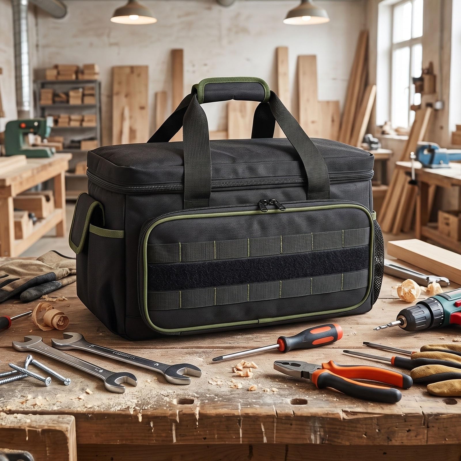 Headerbs Borsa Porta Attrezzi Oxford 17in, Organizzatore, Apertura Ampia,