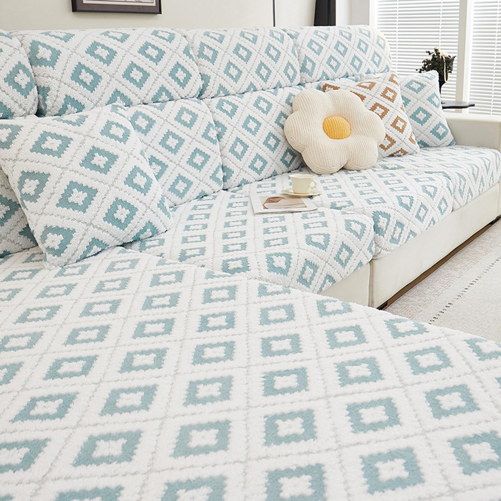 Housses de coussin de canapé en velours lavables contre les taches d'animaux