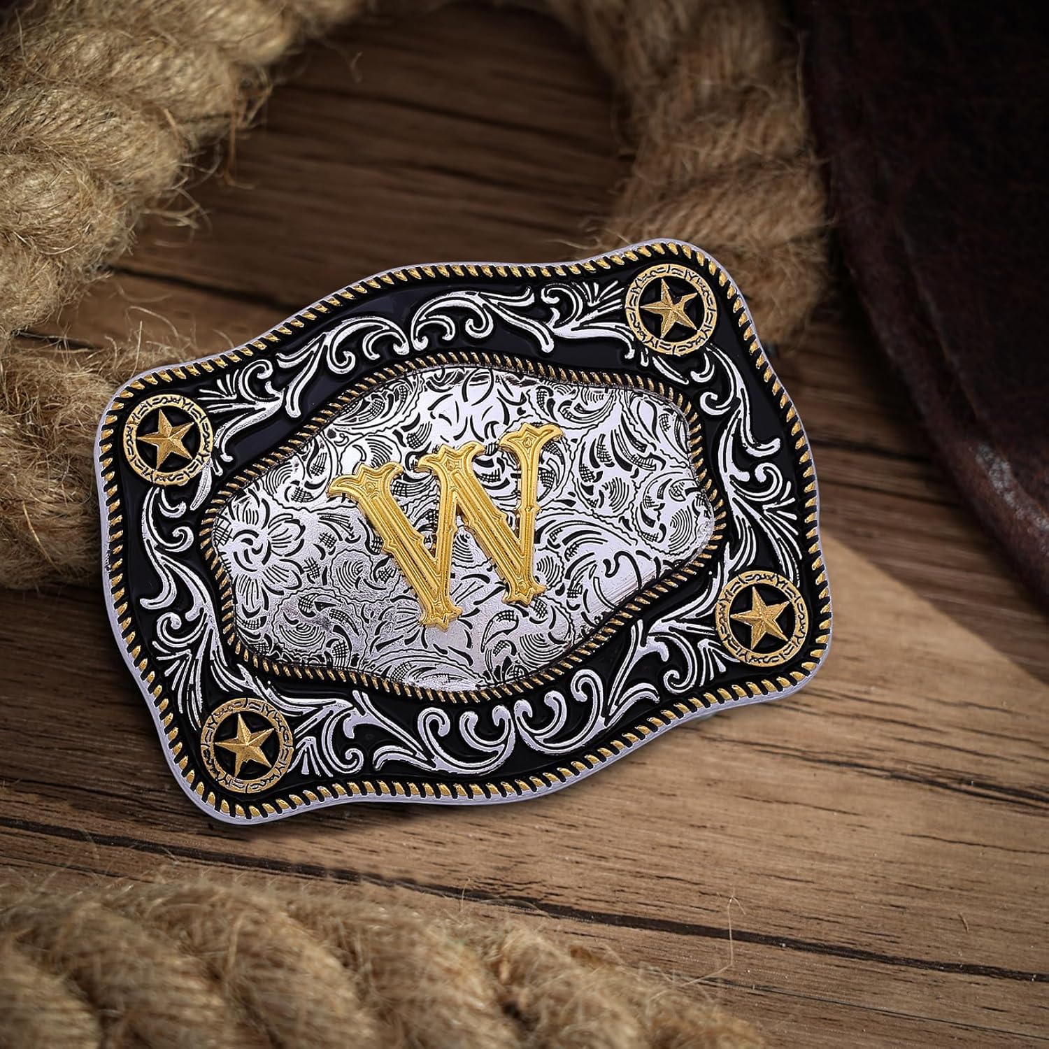 Western Belt Buckle Initial Letters ABCDJMR to Z Large Gold Cowboy Belt Buckle Cowboy Belt Buckles for Men Women - Image 6
