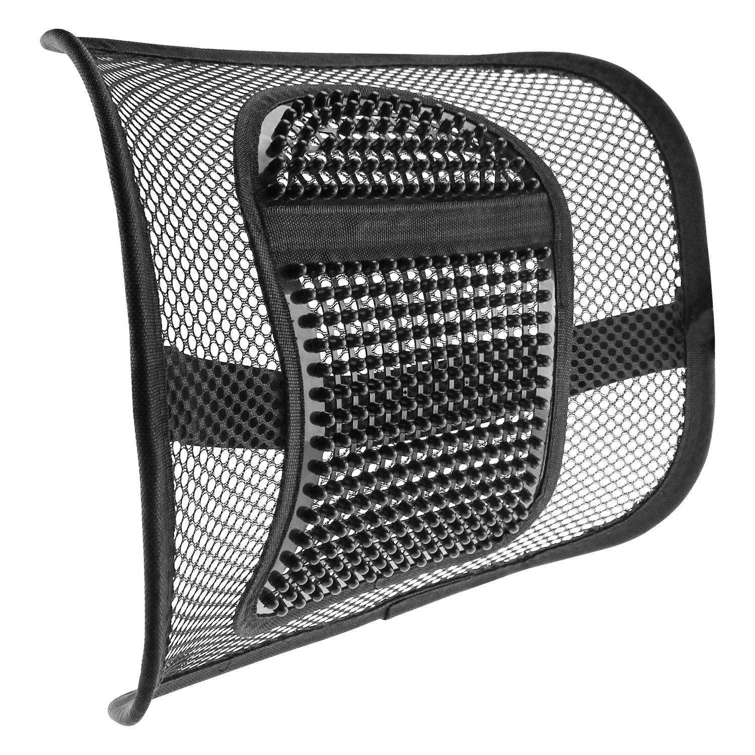 YRPACFB Mesh Lumbar Support Cushion, Mesh Back Support, for Home Office Chair Car Seat Back Pain Relief Black