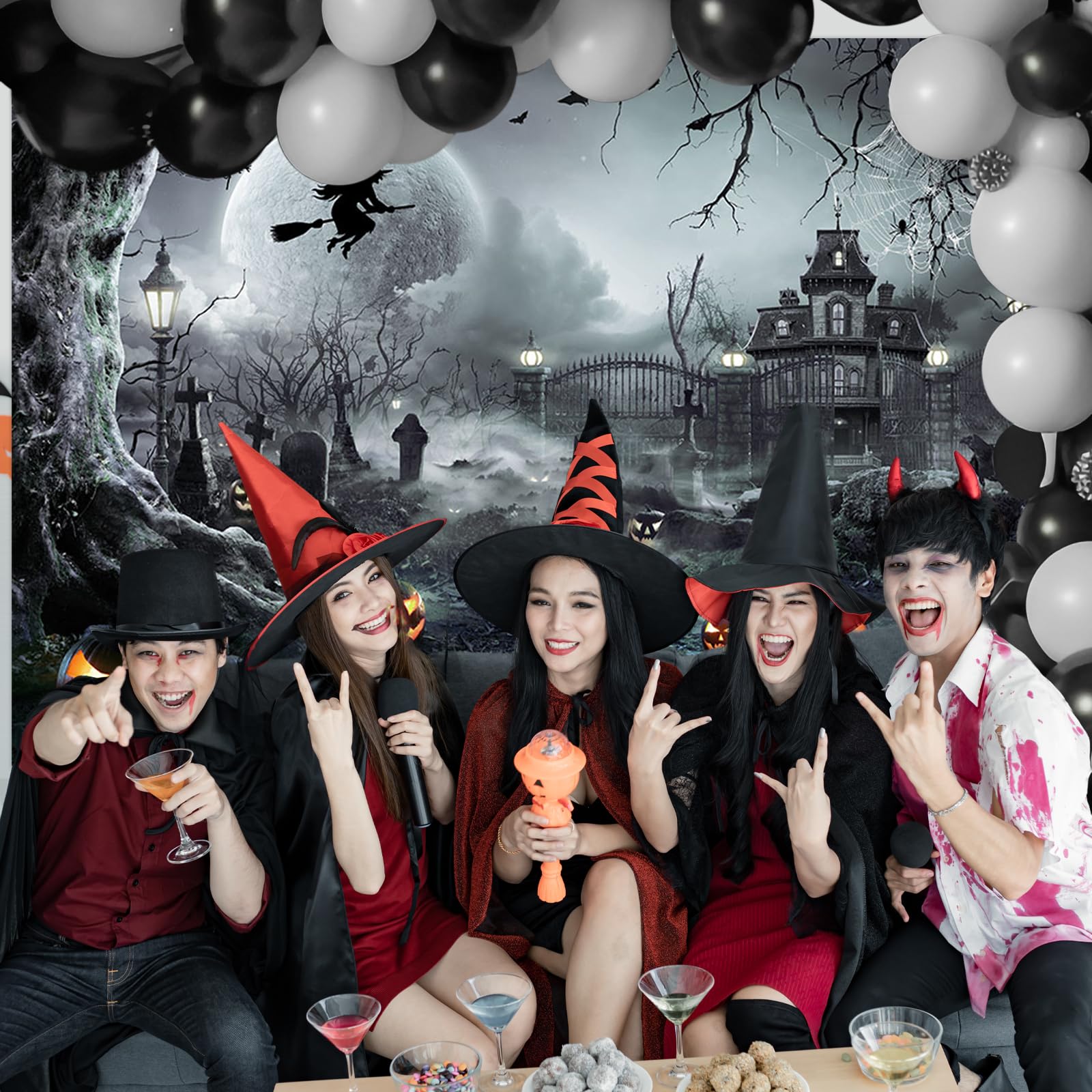 満月 ハロウィン パンプキン 夜 パーティー コスプレ イベント 壁紙 撮影 バック紙 背景紙 満月 ハロウィン パンプキン 夜 バット