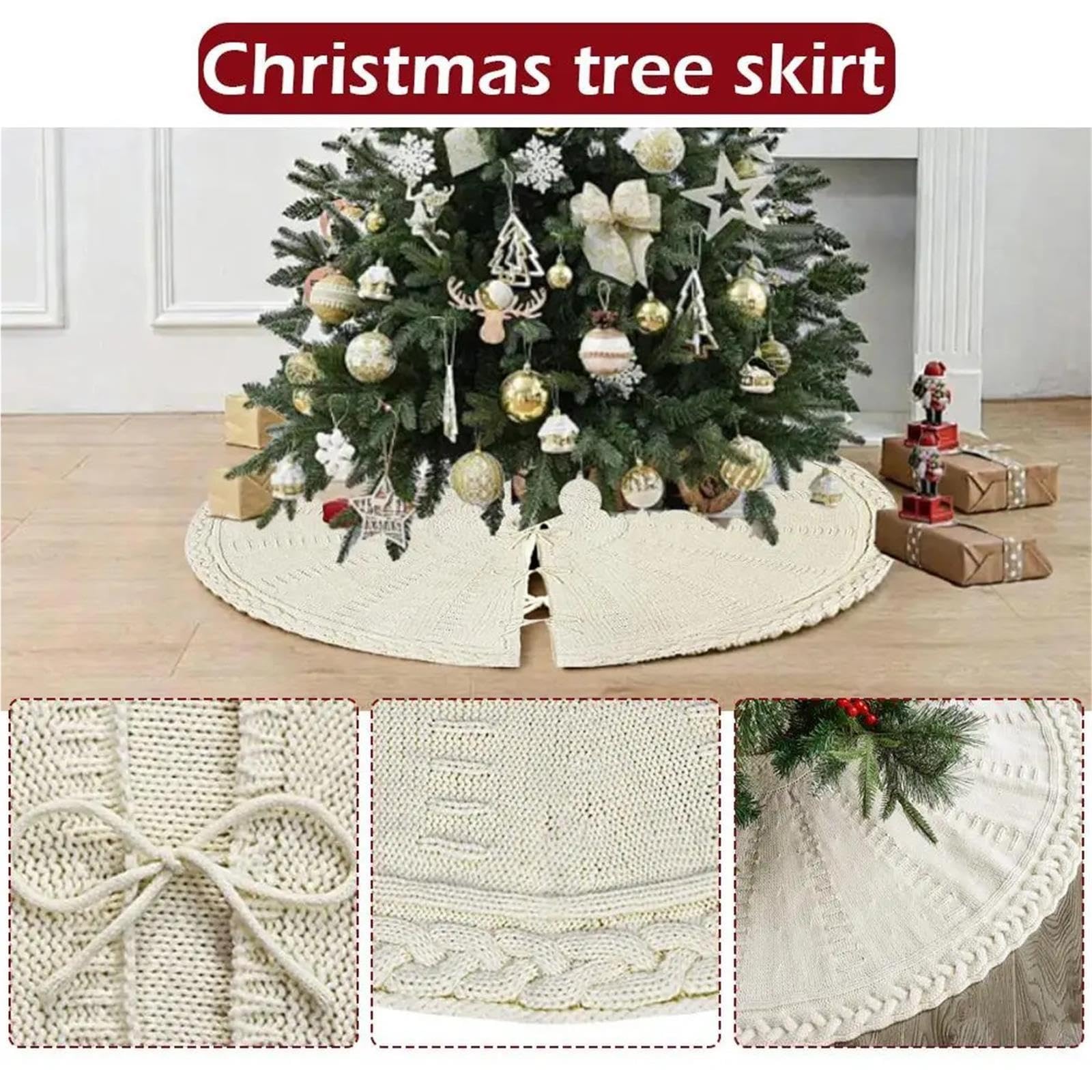 Copri Albero Gonna for albero di Natale lavorata a maglia