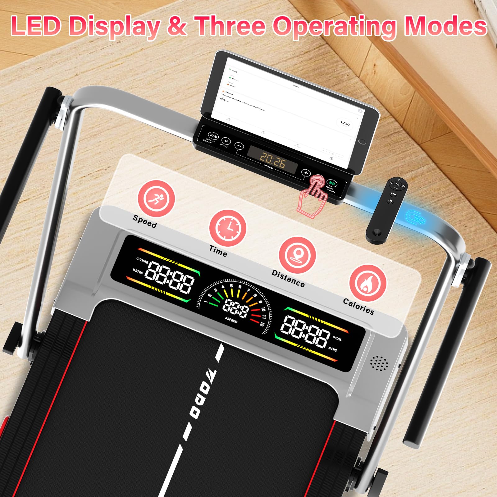 TODO Cinta de Correr Plegable Inclinación, 2.5HP Cinta de Andar para la Oficina en casa,Walking Pad 1-12km/h, Mando a Distancia y en App