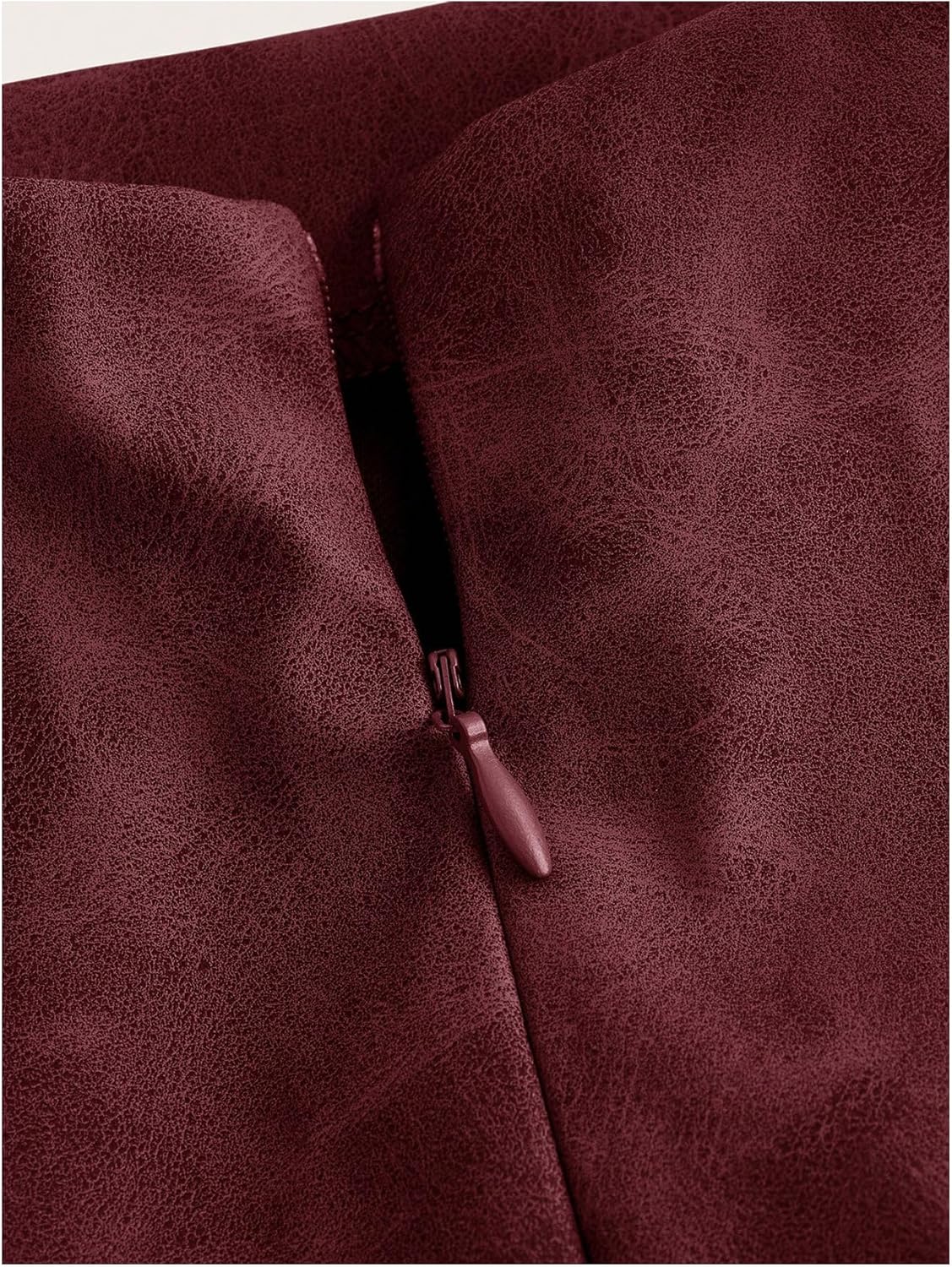 Women's PU Leather Ruched Bodycon Dresses Mock Neck Sleeveless Zipper Mini Tank Dress - Image 3